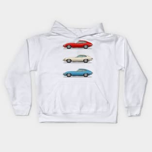 Jaguar E Type Fixed Head Coupe Red White And Blue Kids Hoodie